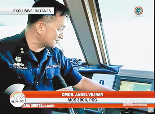 台湾地区与菲律宾的海巡船舰发生对峙互呛。（摘自ABS-CBN）