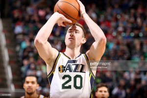 Gordon Hayward #20 of the Utah Jazz shoots a free throw during the game against the Chicago Bulls on February 1, 2016 at EnergySolutions Arena in Salt Lake City, Utah. ( Photo by Melissa Majchrzak@ gettyimages )