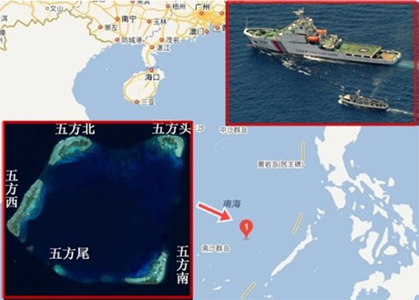 菲律宾外长罗萨里奥表示，包围南中国海争议水域南沙五方礁的中国海军与海巡舰艇已经撤离。