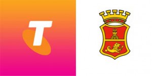 Logos － Telstra (L), San Miguel Corporation (R) via Commons 
