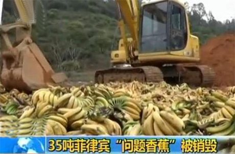 中国日前销毁一批不合格进口菲律宾香蕉一事不会对菲中两国贸易关系造成影响。