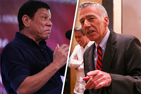 美国国务院发言人杜鲁道8日批评道，菲律宾总统杜特地评价美国驻菲大使高德柏格（前）是「僞娘」的谈话，是「不恰当的评论」。