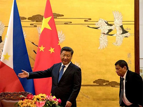 菲律宾总统杜特地上周访华晤中国主席习近平。