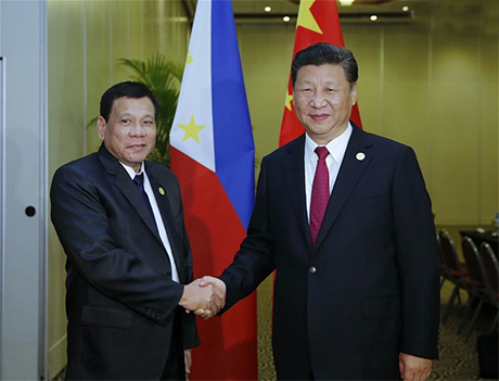 菲律宾总统杜特地利用出席秘鲁APEC领袖峰会的机会，与中国国家主席习近平举行了双边会谈。