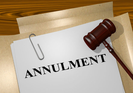 61575041 - 3d illustration of "annulment" title on legal document