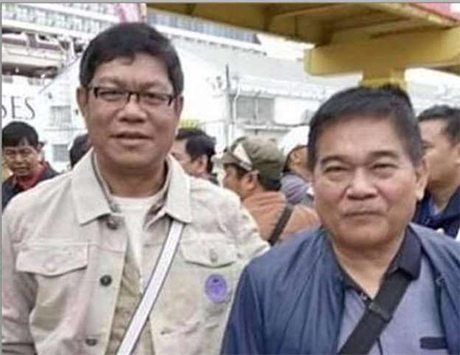 菲律宾加洛干市市长奥斯卡•“奥卡”•马拉皮丹（右）与该市151社的社长加利•迪劳（Gally Dilao）的合影。